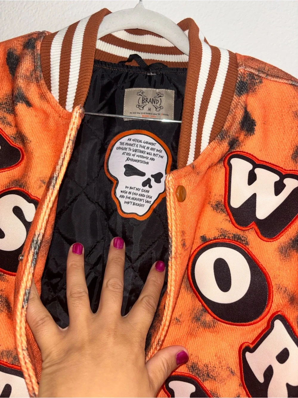Abrand x Travis Scott Orange & Brown Astroworld Bomber Jacket NWOT